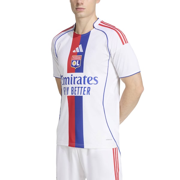 Olympique Lyonnais adidas 2025/26 Home Replica Jersey - White/Blue