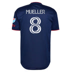 Chris Mueller Chicago Fire adidas 2024 Water Tower Kit Authentic Player Jersey - Blue