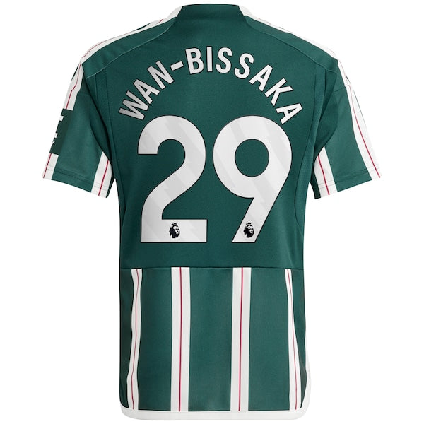 Aaron Wan-Bissaka Manchester United adidas Youth 2023/24 Away Replica Player Jersey - Green/White