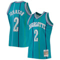 Larry Johnson Charlotte Hornets 1996/97 Hardwood Classics NBA 75th Anniversary Diamond Swingman Jersey - Teal