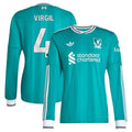 Virgil van Dijk Liverpool adidas 2025/26 Third Replica Long Sleeve Player Jersey - Green
