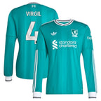 Virgil van Dijk Liverpool adidas 2025/26 Third Replica Long Sleeve Player Jersey - Green