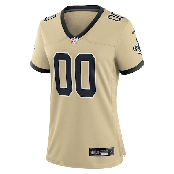 New Orleans Saints Nike Women's Gameday Golds Alternate Custom Game Jersey - Gold/Black