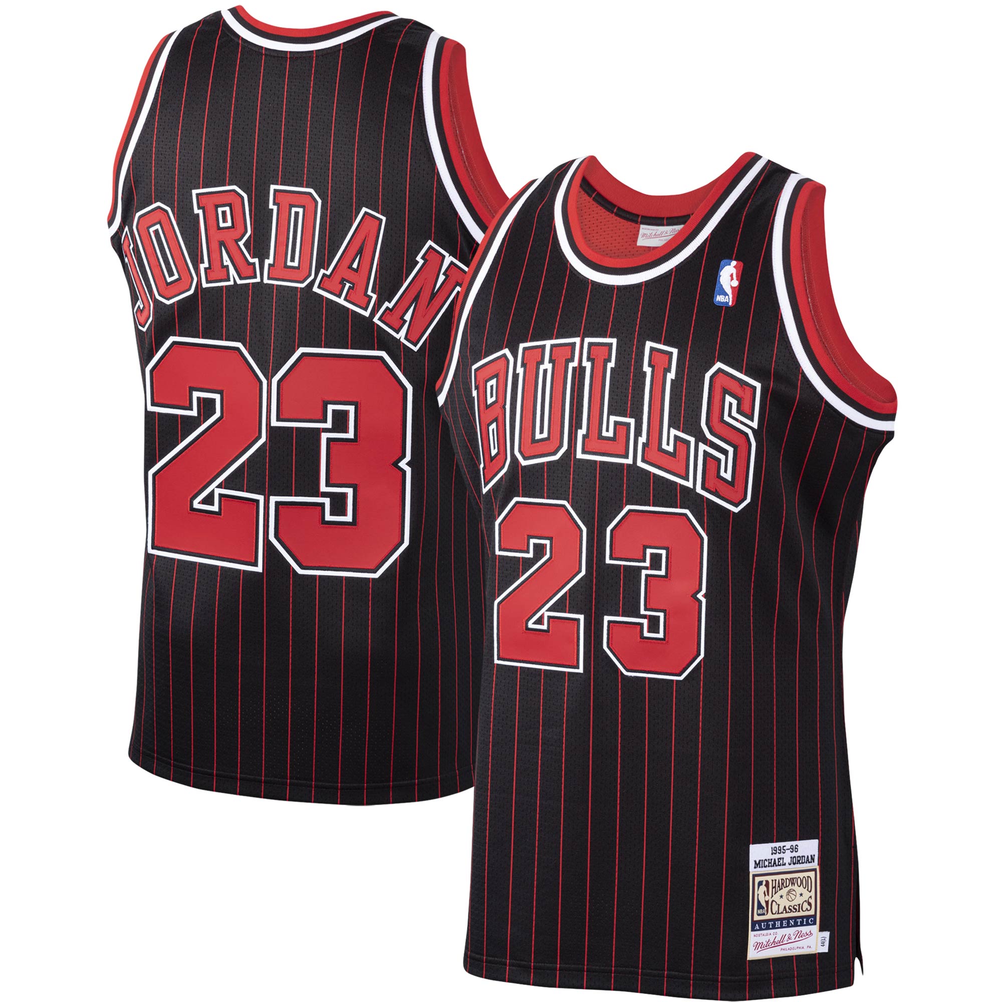 Men's Chicago Bulls Michael Jordan Scarlet 1997/98 Hardwood Classics Authentic Jersey- Scarlet/Black/White