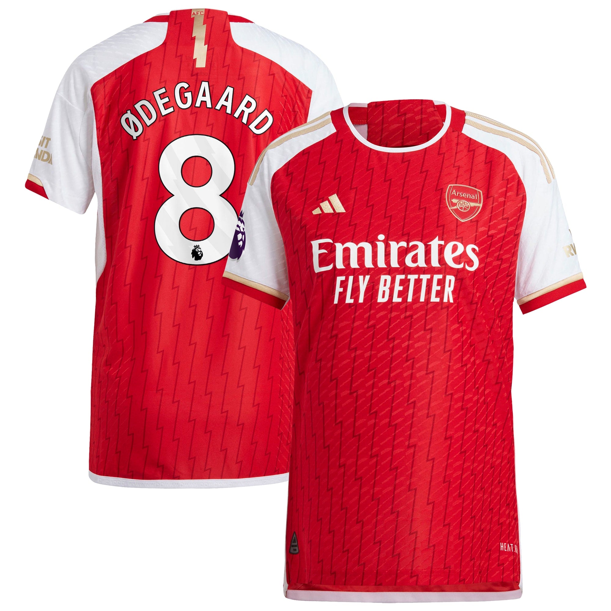 Martin Odegaard Arsenal adidas 2023/24 Away Authentic Player Jersey - Yellow/Red