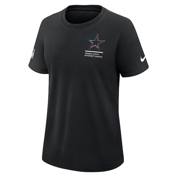 Dallas Cowboys Nike Women's 2025 NFL Crucial Catch Tri-Blend Dri-FIT T-Shirt - Black