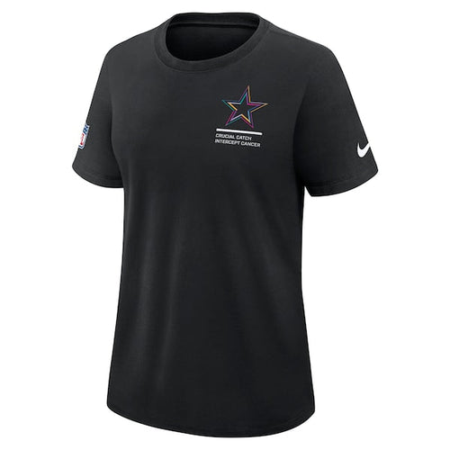 Dallas Cowboys Nike Women's 2025 NFL Crucial Catch Tri-Blend Dri-FIT T-Shirt - Black