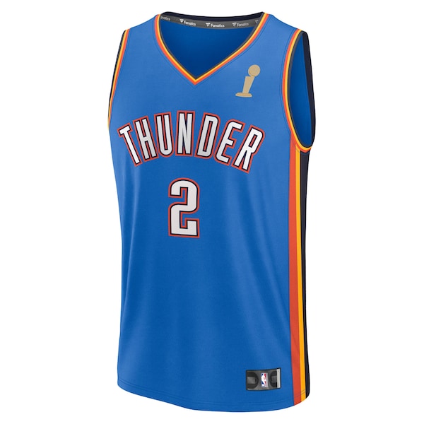 Shai Gilgeous-Alexander Oklahoma City Thunder  2025 NBA Finals Champions Fast Break Replica Player Jersey - Blue - Icon Edition