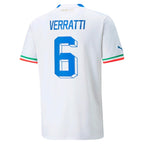 Marco Verratti Italy National Team Puma Youth 2022/23 Away Replica Player Jersey - White