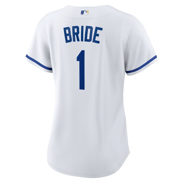 Kansas City Royals Nike Women's #1 Bride Home Replica Jersey - White
