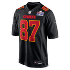 Travis Kelce Kansas City Chiefs Nike Super Bowl LVIII Carbon Fashion Game Player Jersey - Black