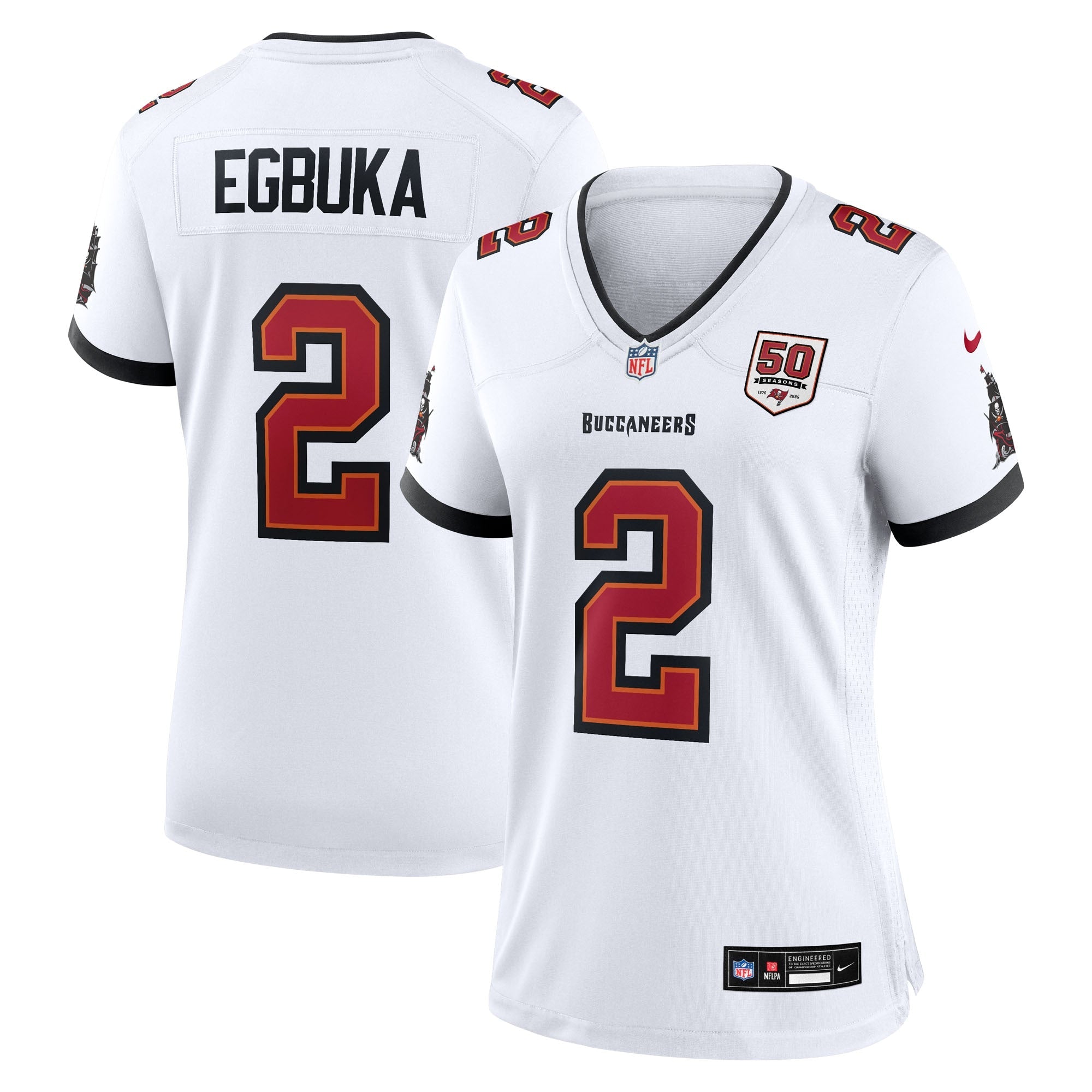 Emeka Egbuka  Tampa Bay Buccaneers Nike Women's Team 50th Season Game Jersey - Red/White