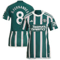 Bruno Fernandes Manchester United adidas Women's 2023/24 Away Replica Player Jersey - Green/Red
