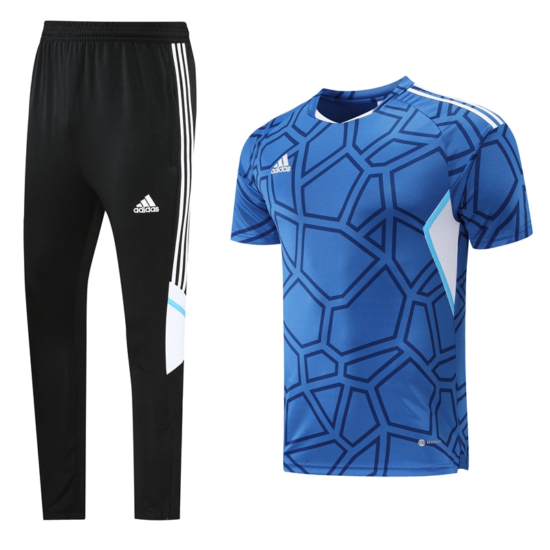 Adidas Short Sleeve Training Jersey Set - AD01- Blue/Black