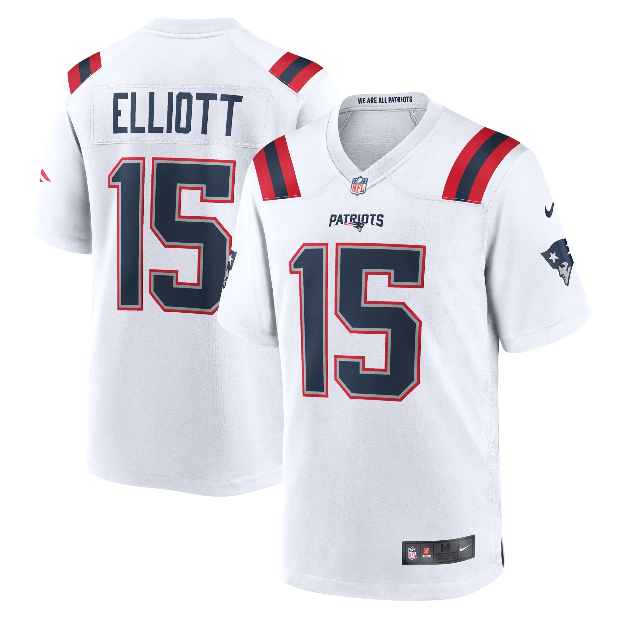 Ezekiel Elliott New England Patriots Nike Male Adult Alternate Game Player Jersey - Red/Navy/White