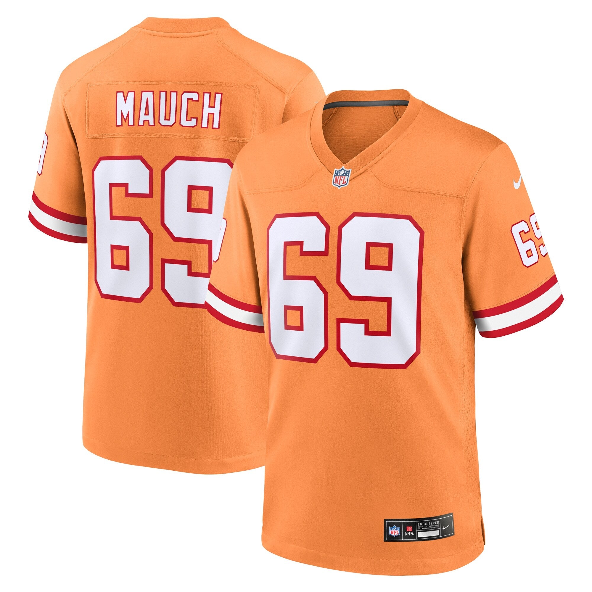 Cody Mauch Tampa Bay Buccaneers Nike  Game Jersey -  Red/Orange