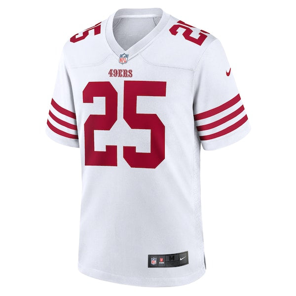 Elijah Mitchell San Francisco 49ers Nike Player Game Jersey - White/Scarlet