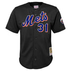 Mike Piazza New York Mets Youth Cooperstown Collection Mesh Batting Practice Jersey - Black