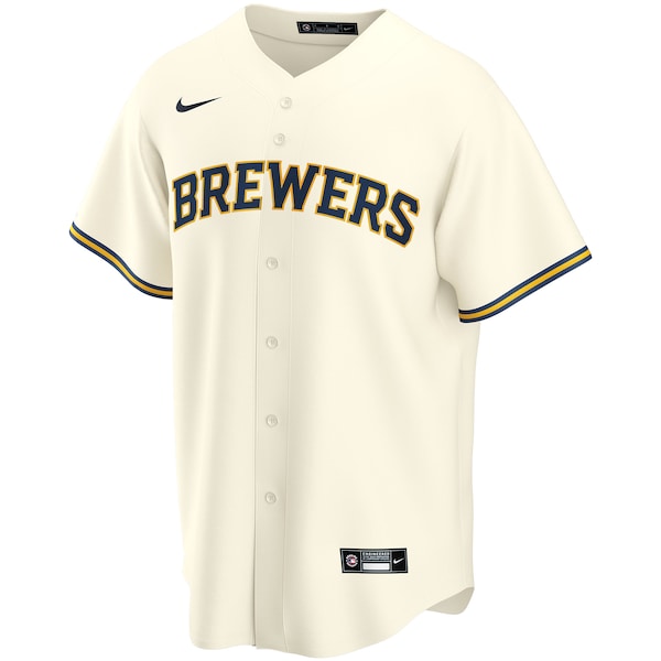 Milwaukee Brewers Nike Youth Home Replica Custom Jersey - Cream