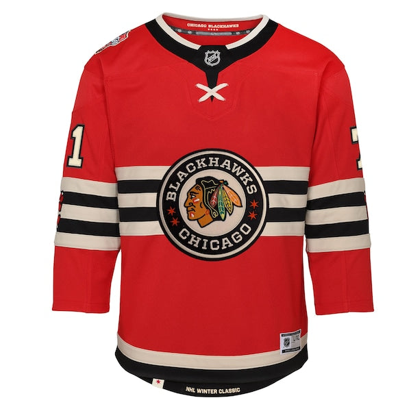Taylor Hall Chicago Blackhawks Youth 2025 NHL Winter Classic Premier Player Jersey - Red