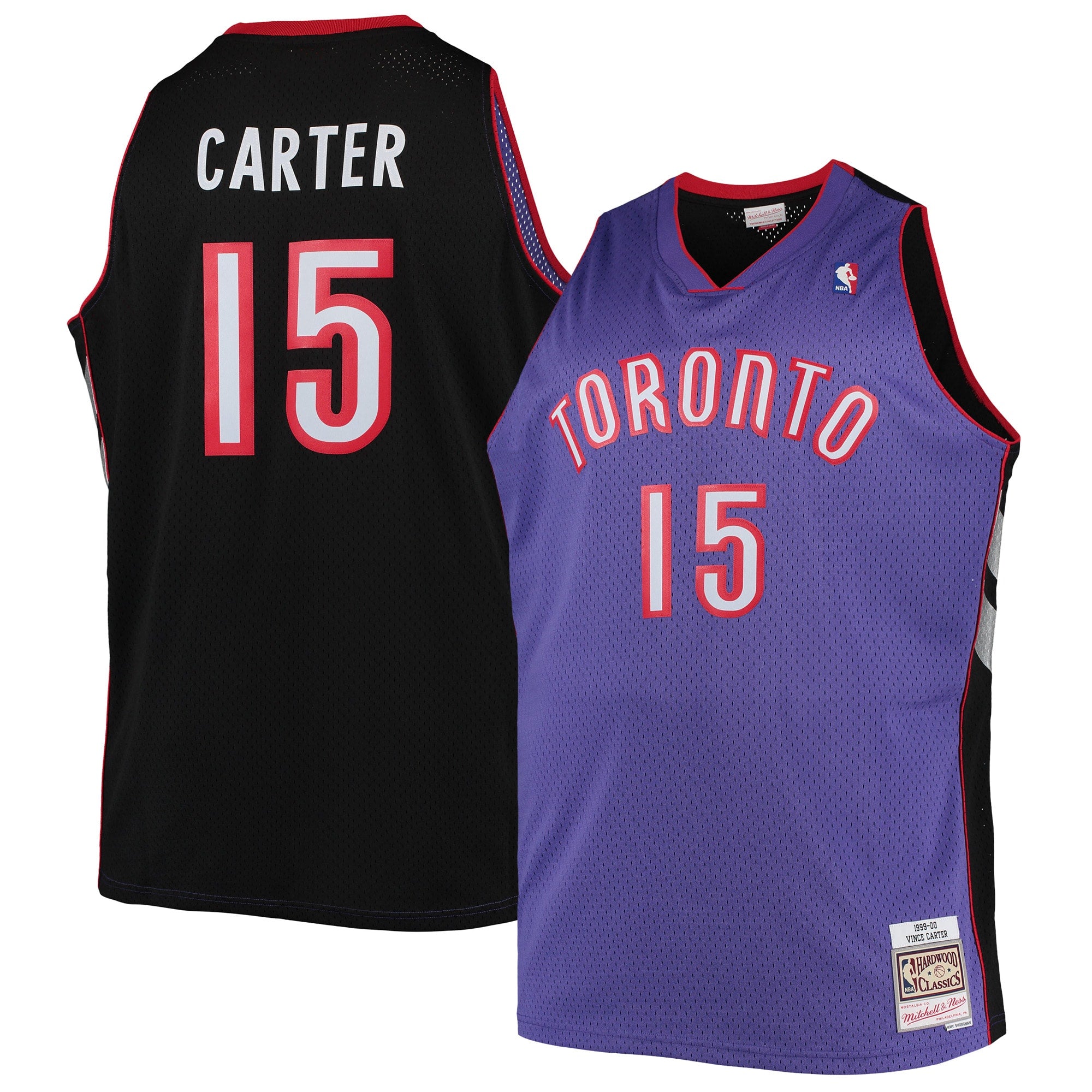 Vince Carter Toronto Raptors 1998/99 Big & Tall Hardwood Classics Swingman Jersey - White/Purple