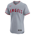 Los Angeles Angels Nike Road Vapor Premier Elite Patch Jersey - Gray