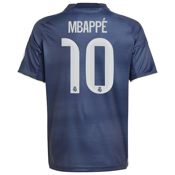 Kylian Mbappé Los Merengues adidas Youth 2025/26 Away Replica Player Jersey - Blue/White