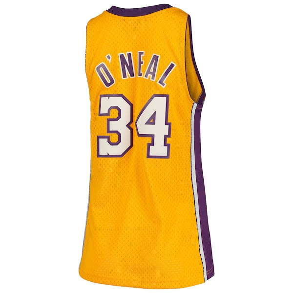 Shaquille O'Neal Los Angeles Lakers Women's 1999/00 Hardwood Classics Swingman Jersey - Gold