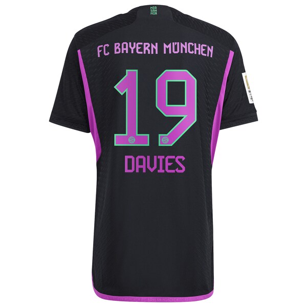 Alphonso Davies Bayern Munich adidas 2023/24 Away Authentic Player Jersey - Black/White