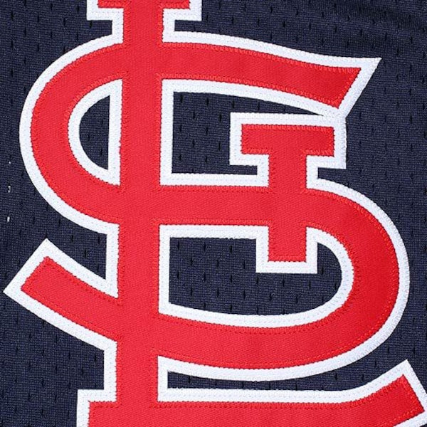 Ozzie Smith St. Louis Cardinals 1994 Authentic Cooperstown Collection Mesh Batting Practice Jersey - Navy/Scarlet