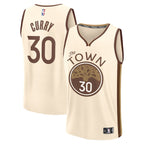 Stephen Curry Golden State Warriors  Youth 2025/26 City Edition Fast Break Jersey - Tan