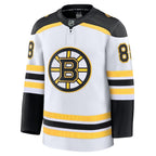 David Pastrnak Boston Bruins  Away Premium Jersey - White/Black