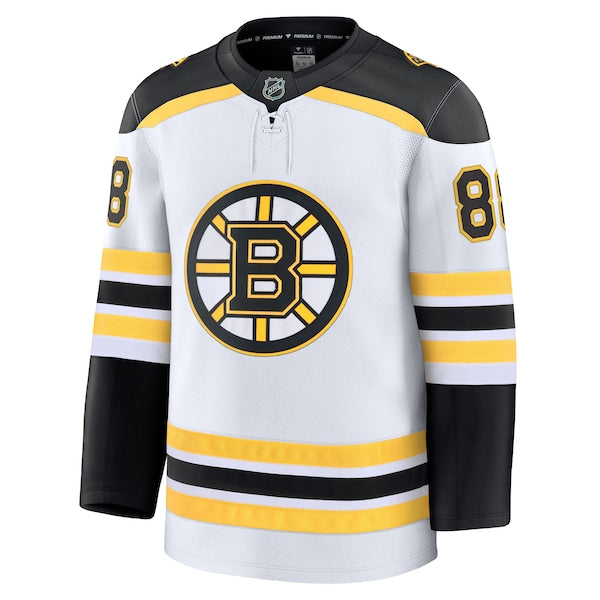 David Pastrnak Boston Bruins  Away Premium Jersey - White/Black