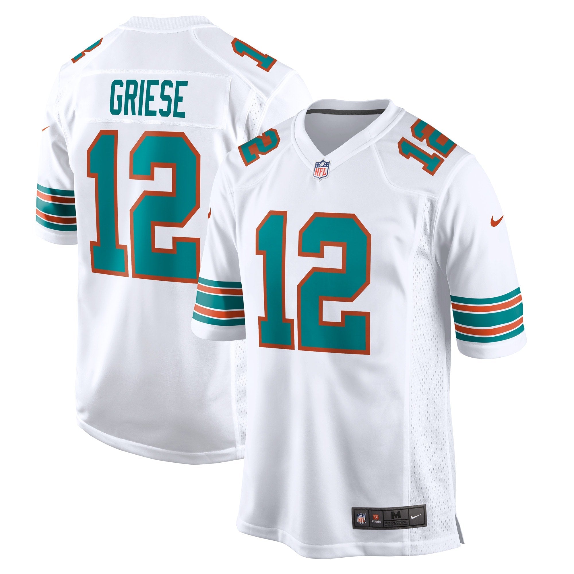 Bob Griese Miami Dolphins Nike Game Retired Player Jersey - Aqua/White