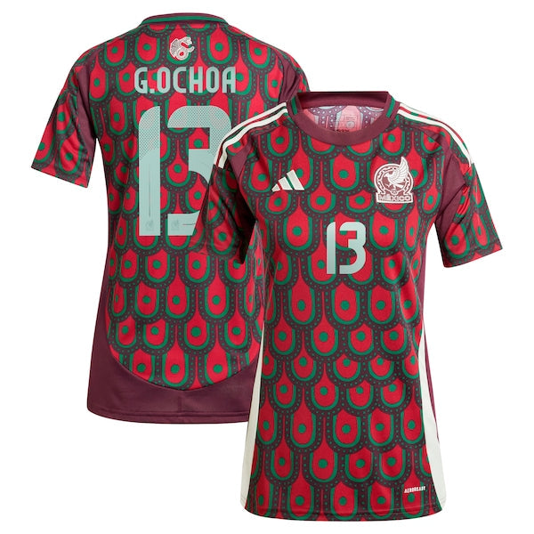 Guillermo Ochoa Mexico National Team adidas Women's 2024 Home Replica Player Jersey - Burgundy
