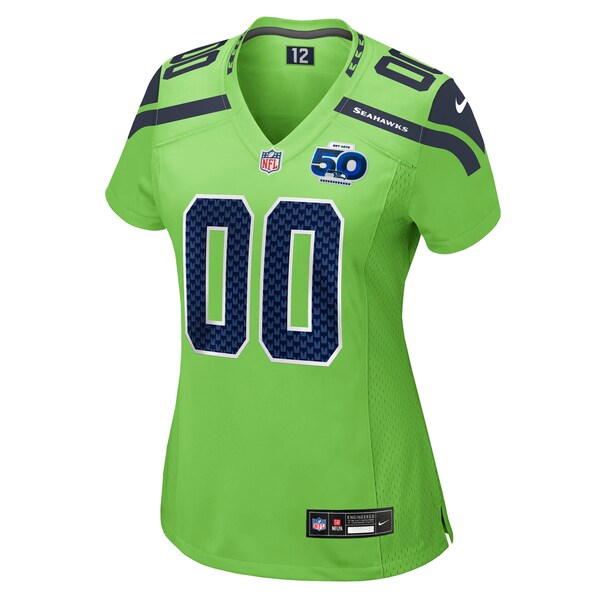 Seattle Seahawks Nike Women's 50th Season Alternate Custom Game Jersey - Neon Green/Royal/College Navy
