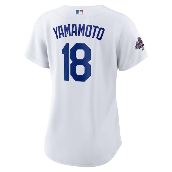 Yoshinobu Yamamoto Los Angeles Dodgers Nike Women's 2024 World Series Champions Home Replica Player Jersey - White