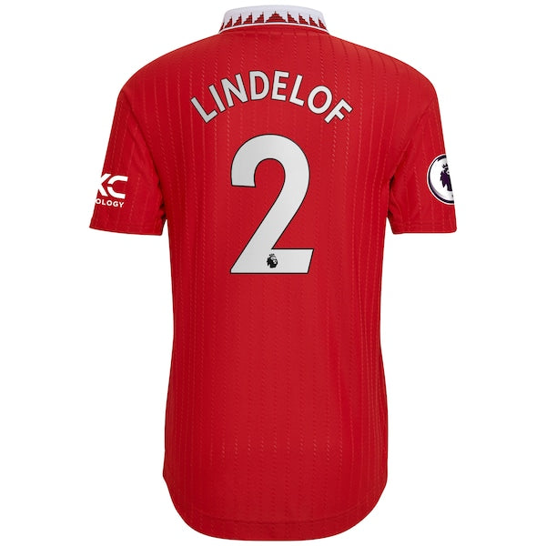 Victor Lindelof Manchester United adidas 2022/23 Home Authentic Player Jersey - Red