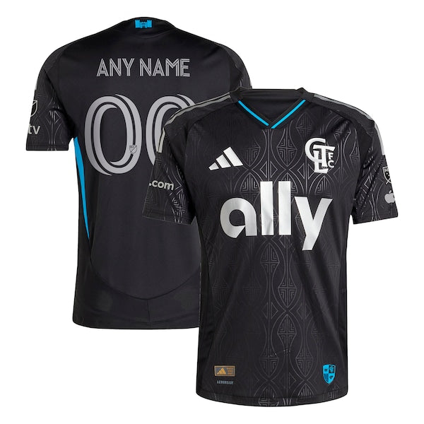 Charlotte FC adidas 2025 Fortress Kit Authentic Custom Jersey - Black