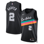 San Antonio Spurs Nike 2025/26 City Edition Swingman Jersey - Black - Dylan Harper - Unisex