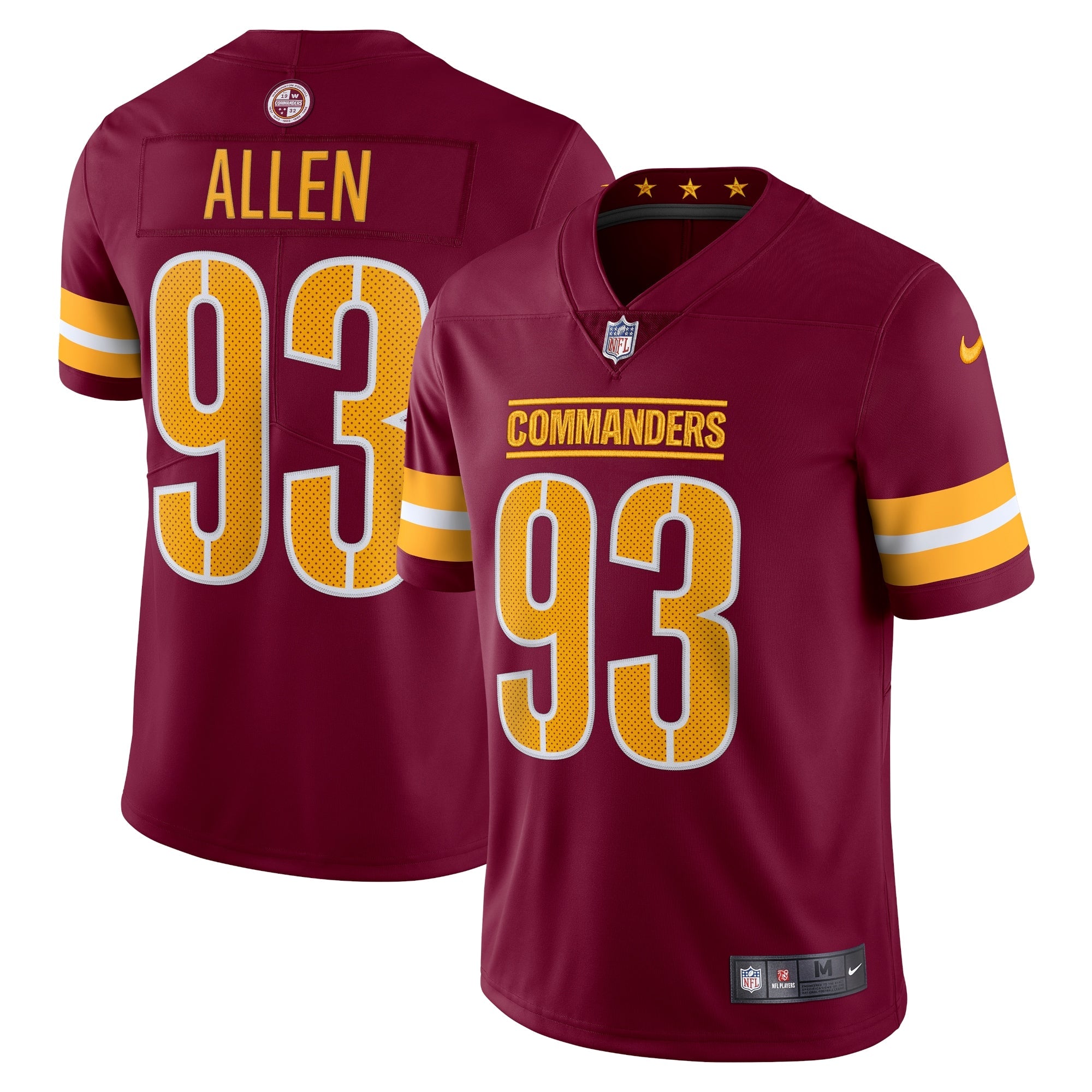 Jonathan Allen Washington Commanders Nike Alternate Vapor Limited Jersey - Black/Burgundy