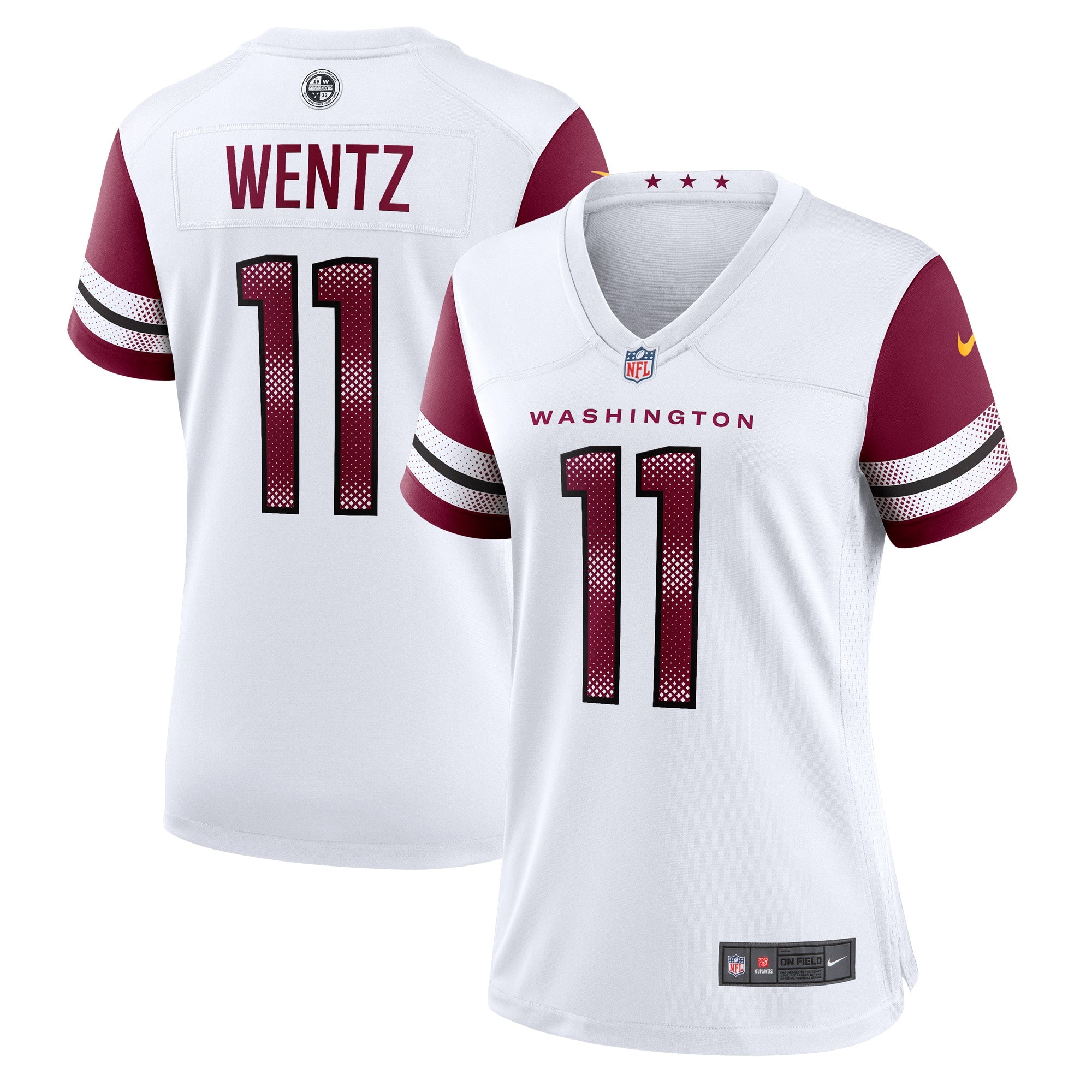 Carson Wentz Washington Commanders Nike Women's Alternate Game Player Jersey - Black/Burgundy/White