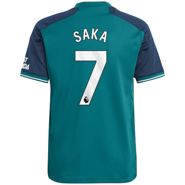Bukayo Saka Arsenal adidas Youth 2023/24 Third Replica Player Jersey - Green