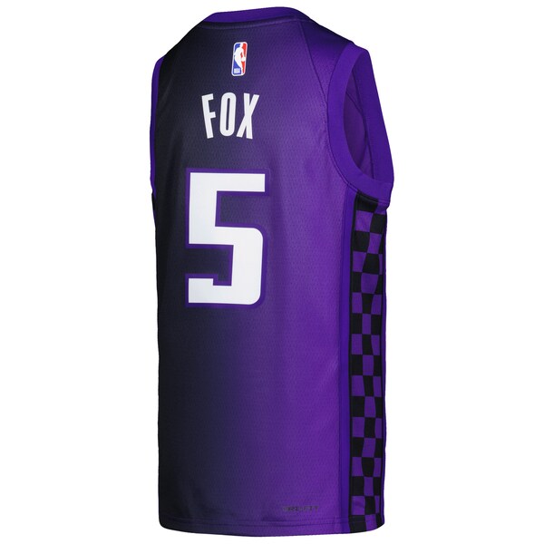 De'Aaron Fox Sacramento Kings Jordan Brand Youth Swingman Jersey - Statement Edition - Purple