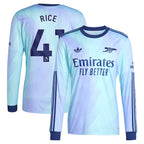 Declan Rice Arsenal adidas Originals 2024/25 Third Replica Long Sleeve Player Jersey - Aqua