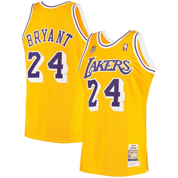 Men's Los Angeles Lakers Kobe Bryant Gold 2007 Hardwood Classics Authentic Jersey