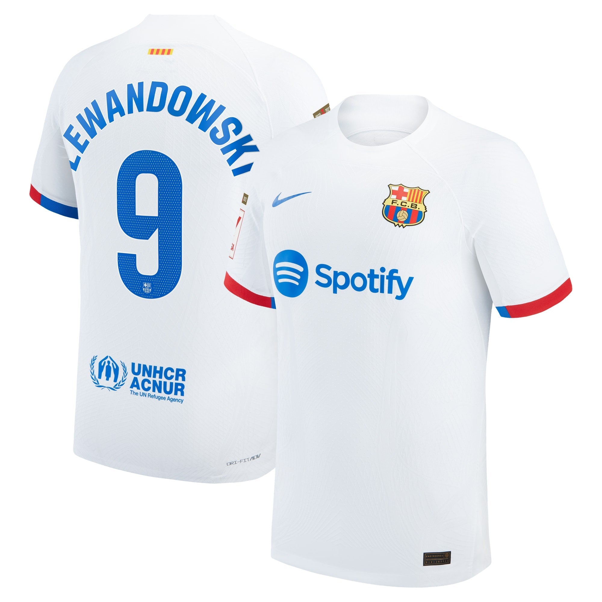 Robert Lewandowski Barcelona Nike 2023/24 Home Authentic Jersey - Royal/Aqua/White