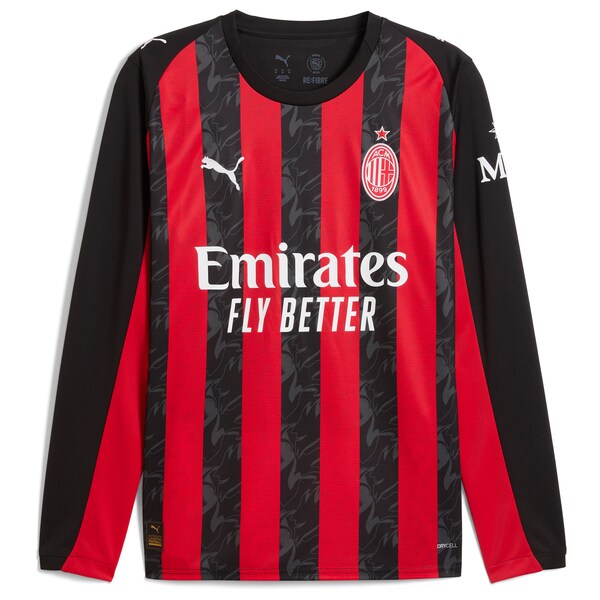 Rafael Leão AC Milan Puma 2025/26 Home Replica Long Sleeve Player Jersey - Red