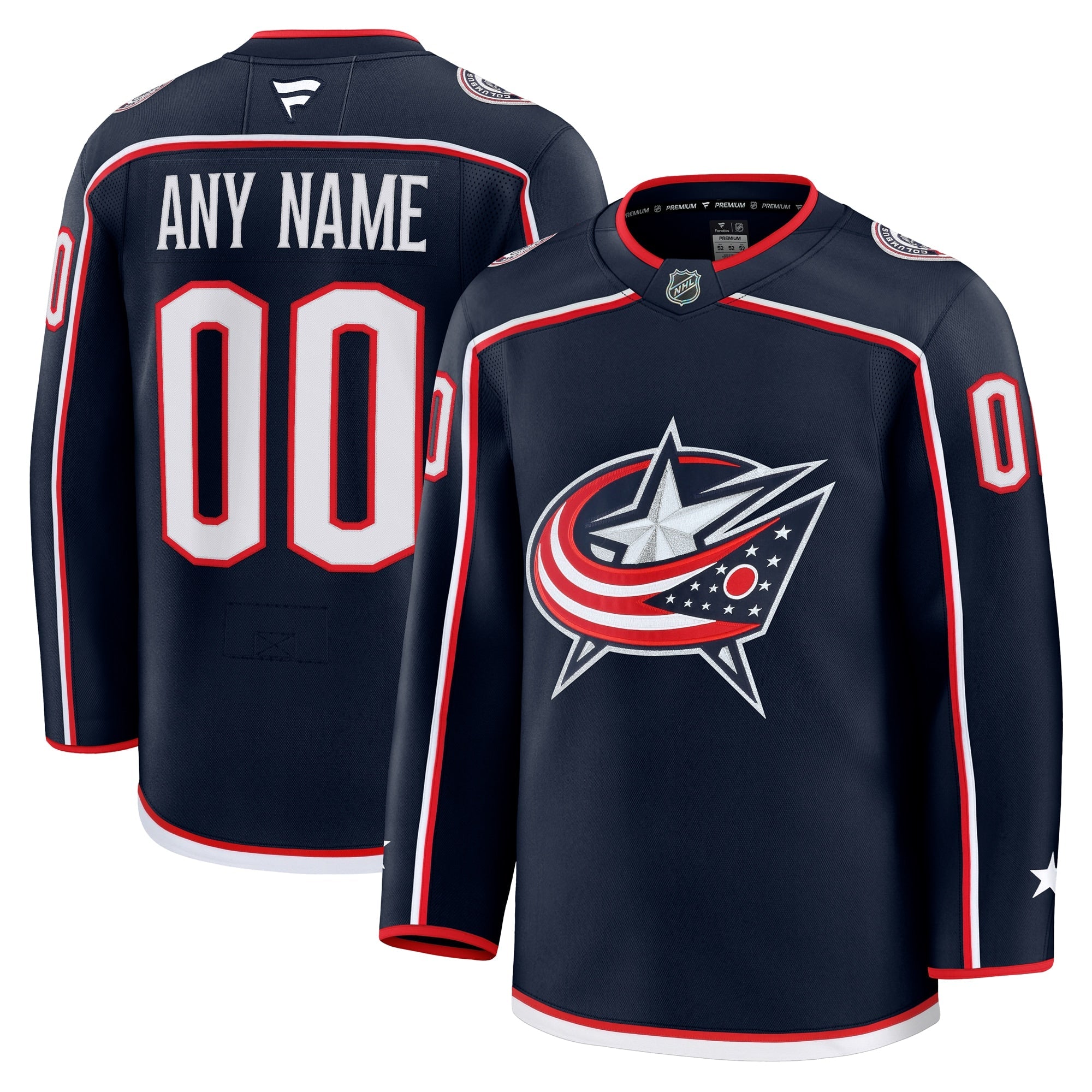 Columbus Blue Jackets  Away Premium Custom Jersey - White/Navy