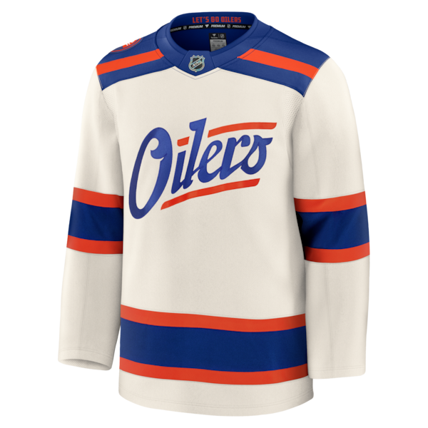 Edmonton Oilers  Alternate Premium Jersey - Light Beige/Royal/White